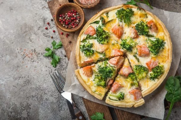 Salmon & Broccoli Quiche